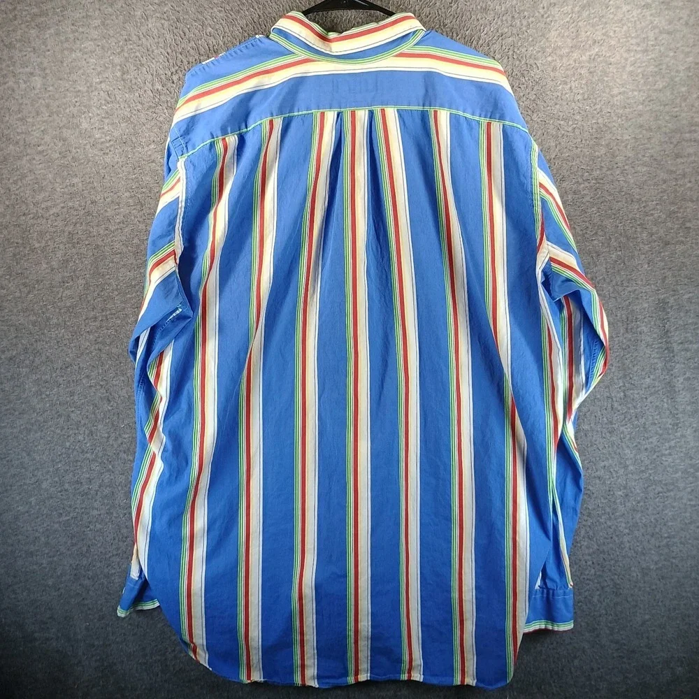 Ralph Lauren Button Up Shirt Mens XLT‎ Rainbow Vertical Striped Big and Tall